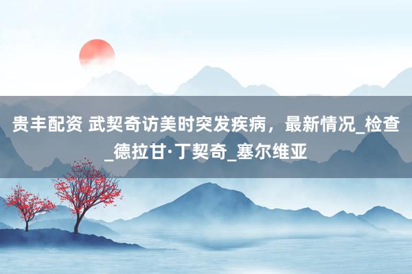 贵丰配资 武契奇访美时突发疾病，最新情况_检查_德拉甘·丁契奇_塞尔维亚